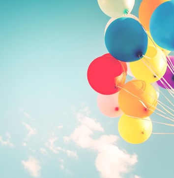 Balloons against a blue sky