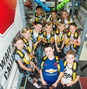 Zip wire group at Play Factore TRAFFORDCITY