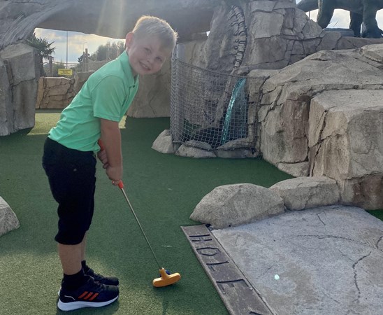 George Hughes at Dino Falls Adventure Golf
